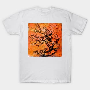 Old and Ancient Tree - Orange Tones T-Shirt